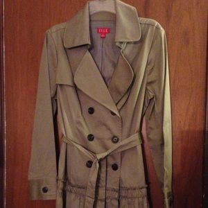 NWT Elle Classic Trench Coat in Khaki Size Large